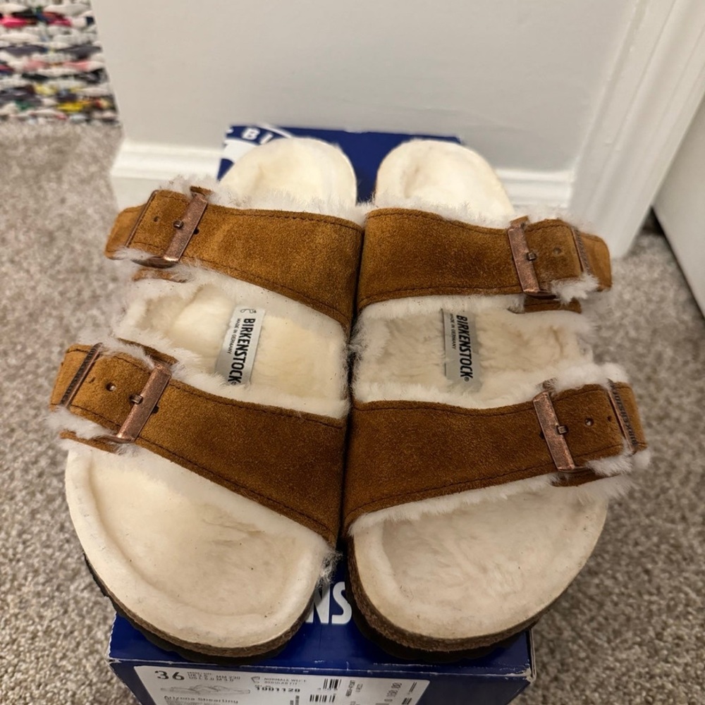 Birkenstock Arizona Shearling Sandals Mink